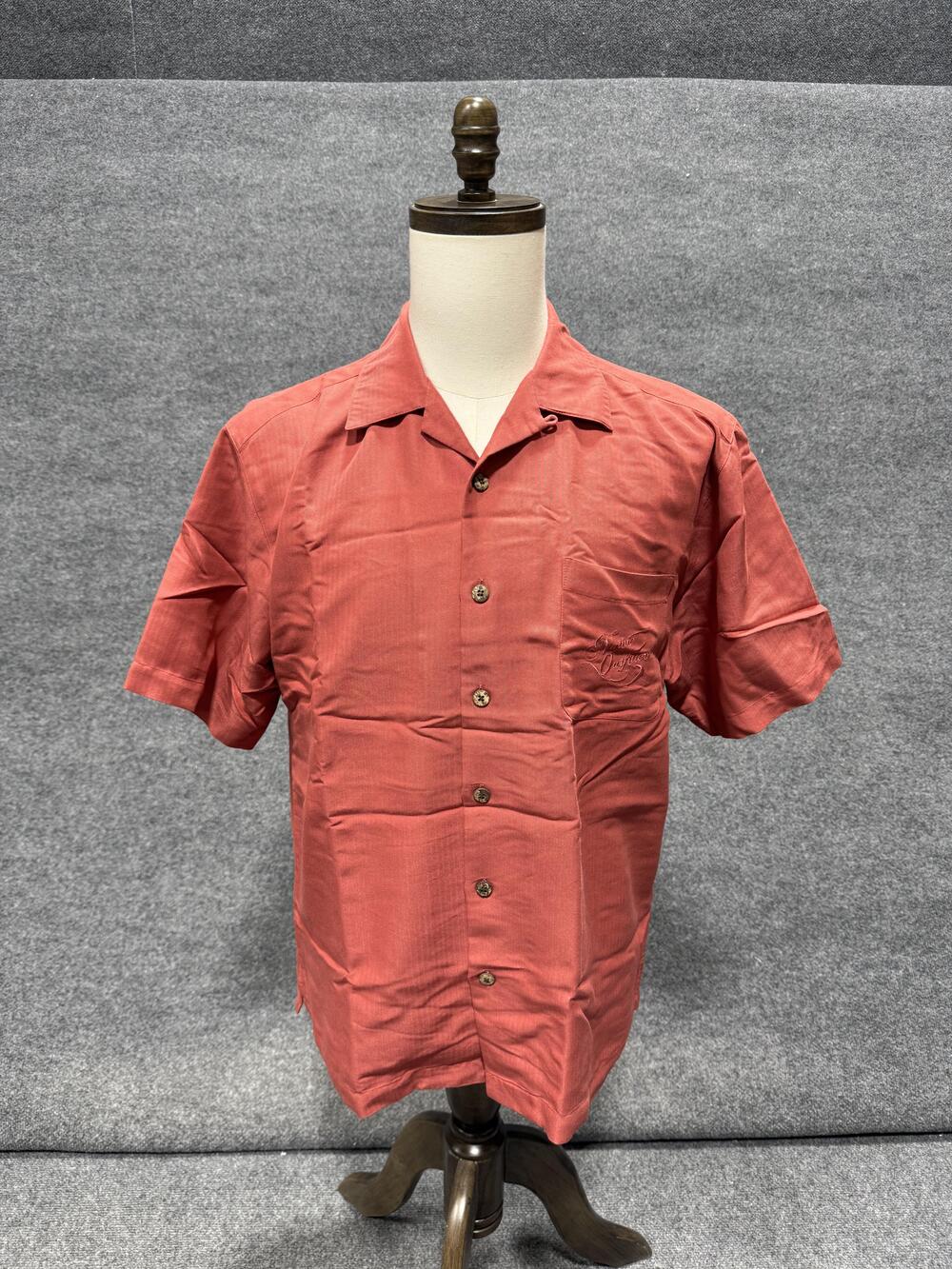 Native Outfitters Shirt Mens Medium Orange Fish Embroidered Button-Up Casual